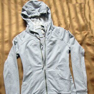 Lululemon Hoodie Jacket Women 4 ,Grey, Logo Hood, Full Zip